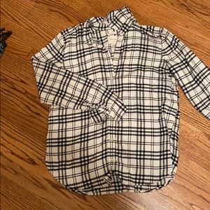 White and black plaid flannel